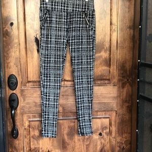 Plaid Black & White Work/Business Pants/Leggings